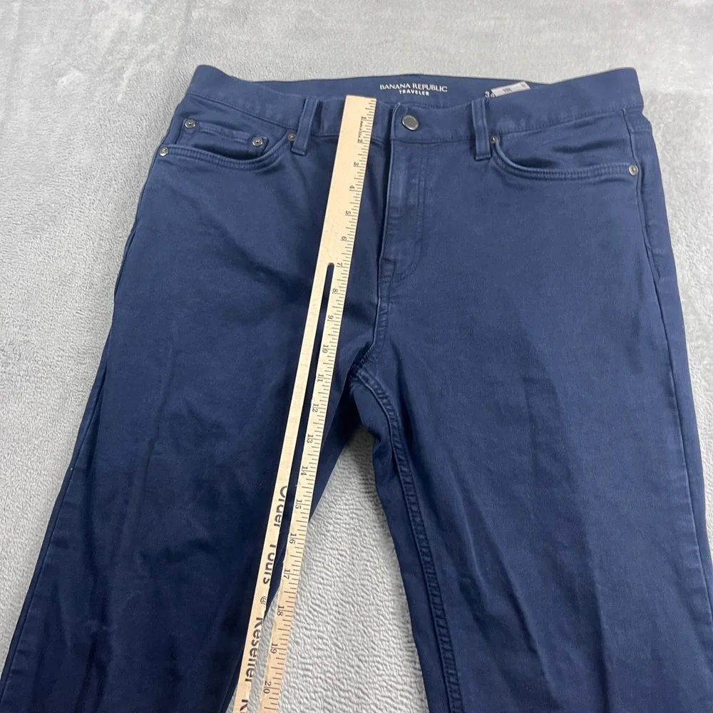 Banana Republic Traveler Slim Fit Pants Mens 34x32‎ Navy Blue 5-Pocket Chino